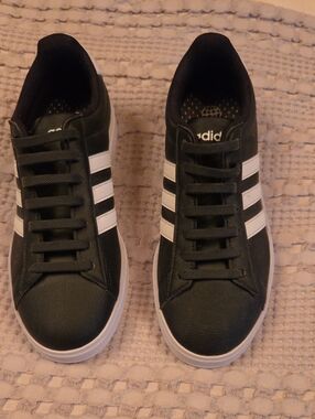 adidas Black Sneakers with White Three-Stripes